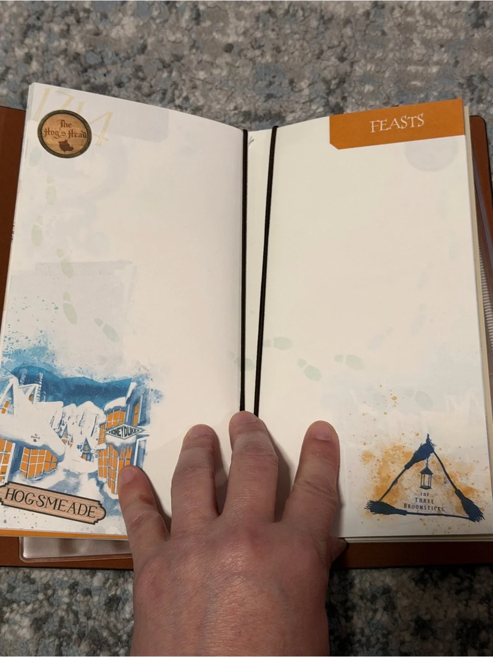 Marauder's Map Style Ollivanders Travel Notebook - Brown & Cream